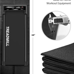 Foldable Rubber Treadmill Mat – Exercise Bike Mat with Waterproof Non-Slip Shock Absorption, Exercise Equipment Mat to Protect Floor for Home Gym Workout