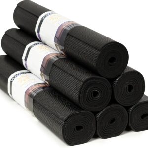 Sunshine Yoga Voyage Yoga Mat, 6 Pack, 72″ x 24″ Professional Studio and Gym Bulk Yoga Mats, 5mm Thick, Durable, Anti-Tear, Non Slip Fitness and Exercise Mats