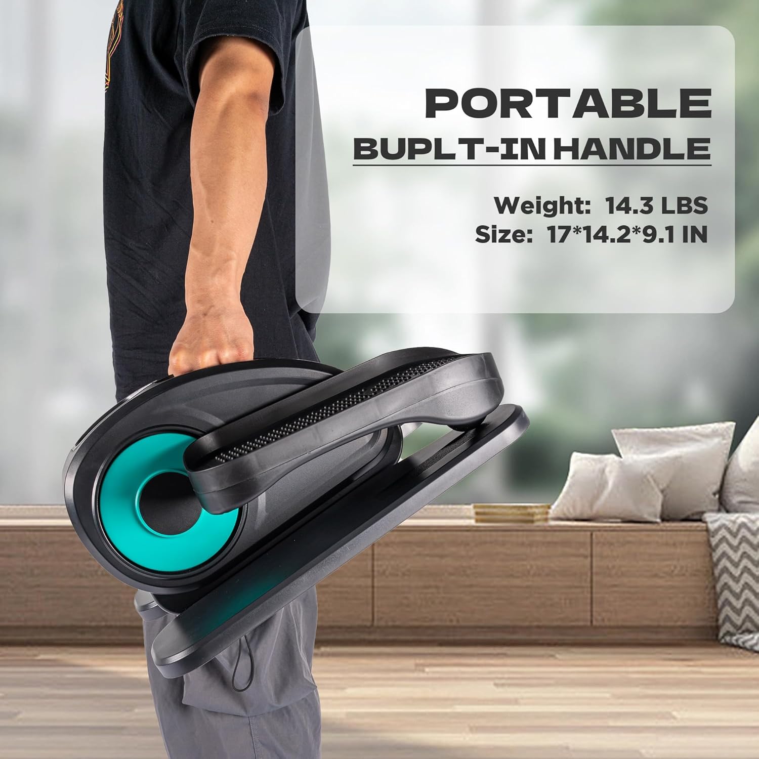 Under Desk Elliptical, Electric Foot Pedal Exerciser, Fully Assembled Seated Elliptical, Compact Portable Elliptical Machine Trainer with Remote Control, Mini Elliptical Leg Exerciser for Home - Image 7