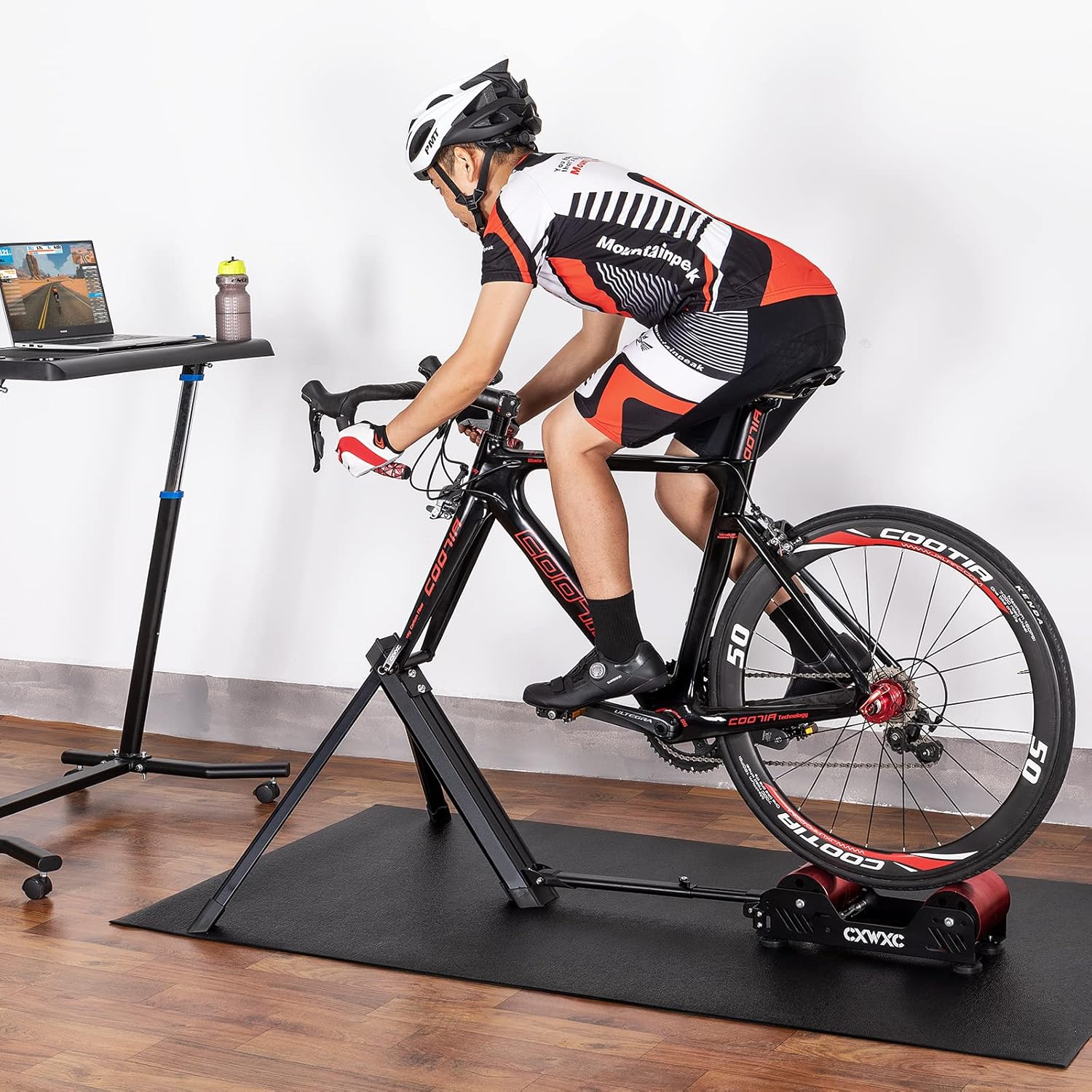 Bike Trainer Stand Resistance Adjustable - Portable Magnetic Bicycle Rollers Indoor Exercise/Fitness/Workout - Fordable Fully Aluminum Alloy - Image 2