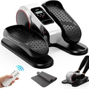 HARISON Under Desk Elliptical Machine for Seniors, Mini Elliptical with 12-Level Magnetic Resistance Adjustable, Bidirectional Motion, Pre-Assembled Low-Impact Leg Exerciser with Floor Mat
