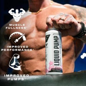 Liquid Pump – Glycerol and Arginine Nitrates for Optimized Pump pre-Workout Liquid Caffeine Free Non stim pre-Workout for Energy and Performance and nictic Oxide Booster | Pink Fruit Chews Flavor