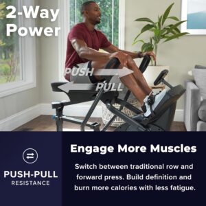 Teeter Power10 Rower with 2-Way Magnetic Resistance Elliptical Motion – Indoor Rowing Machine w/HRM Connectivity, Teeter Move App – Free Classes & Coaching