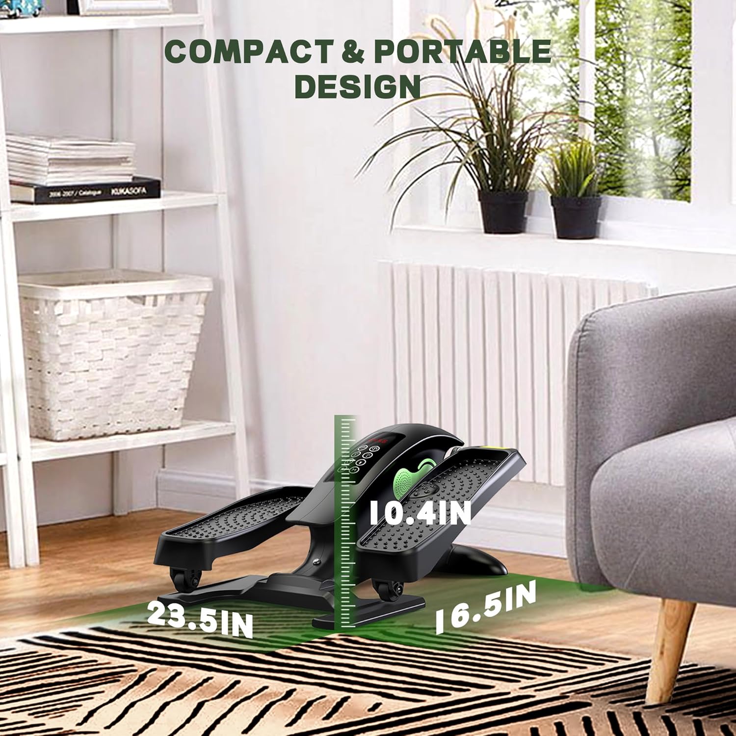 Under Desk Elliptical, Portable Seated Elliptical Exercise Machine, with Touch Screen Control Panel and Remote Control for Home or Office Use. Bluetooth Connectivity Enabled. - Image 6