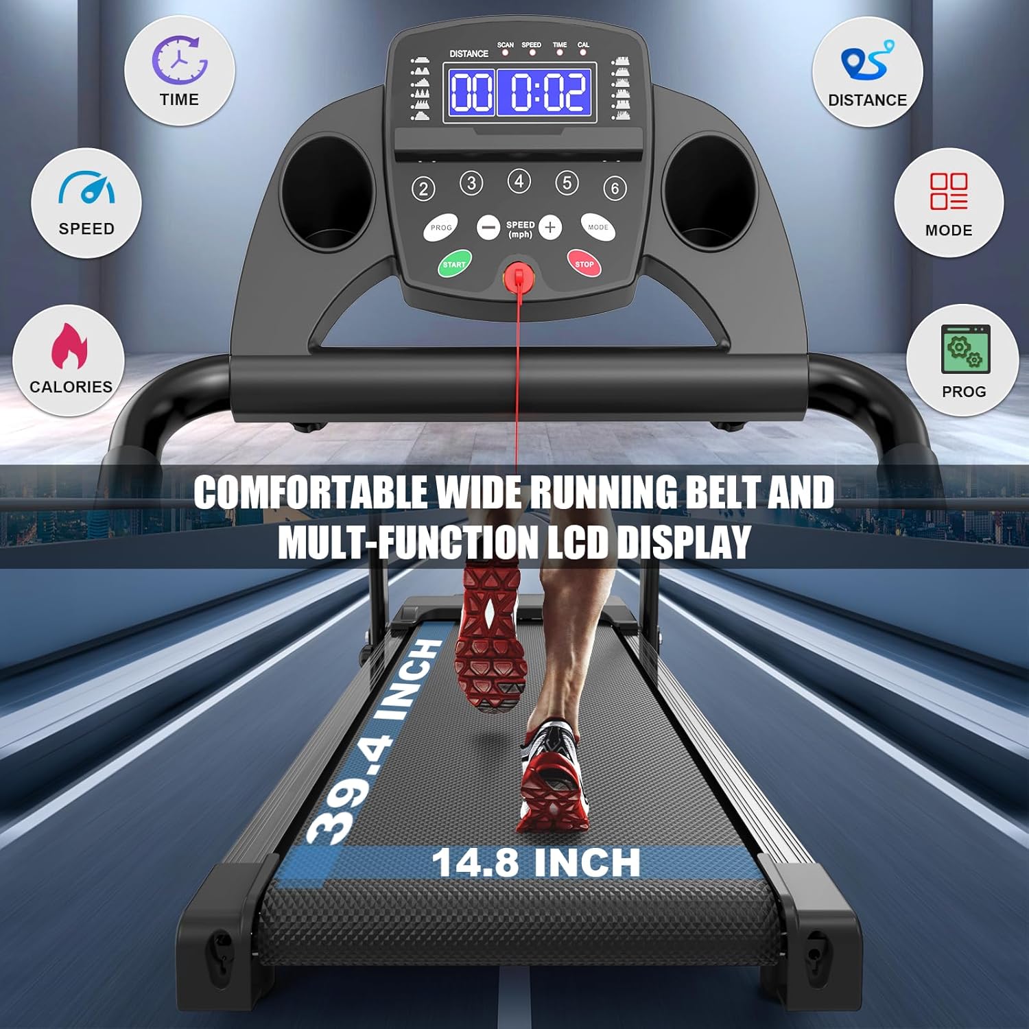 FYC Foldable Treadmills for Home, Portable Treadmill with Handles, 2.5HP Treadmills 300 lb Capacity, APP Control, Fitness Folding Walking Pad with LED Display - Image 7
