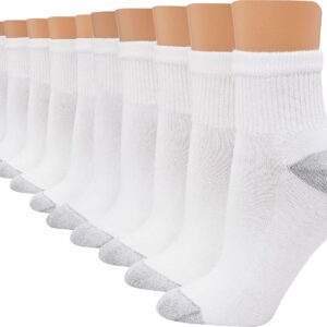 Hanes Women’s Ankle, Moisture-Wicking Socks for Women, Cushioned Athletic Ankle Socks, 10-Pack