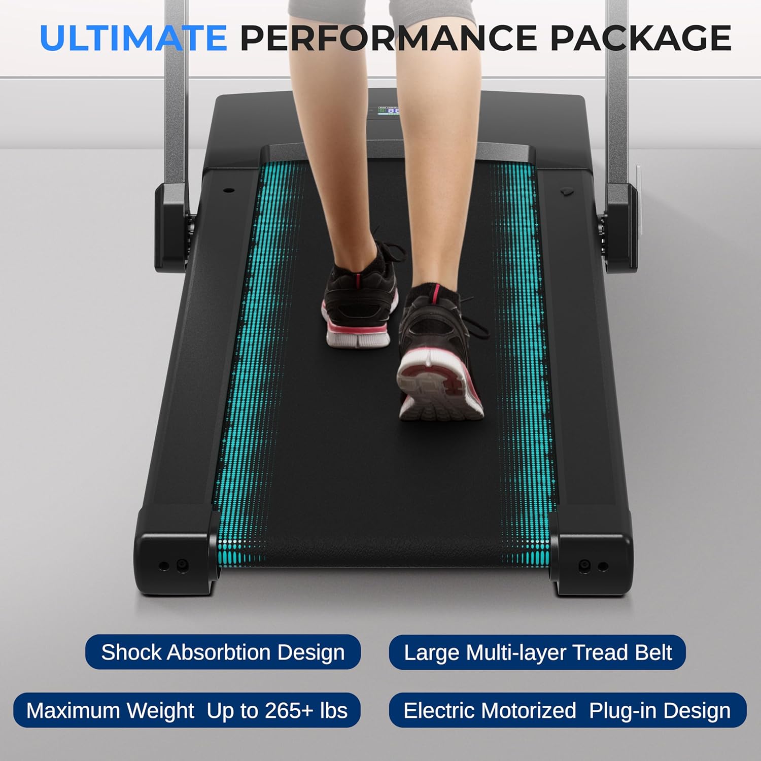 SereneLife Walking Pad Treadmill with Remote Control, 0.6 – 8.7 MPH Smart Speed Control, Walking Mat, Under Desk Treadmill for Home Office, Shock Absorption, App Support, 265lbs Limit - Image 8