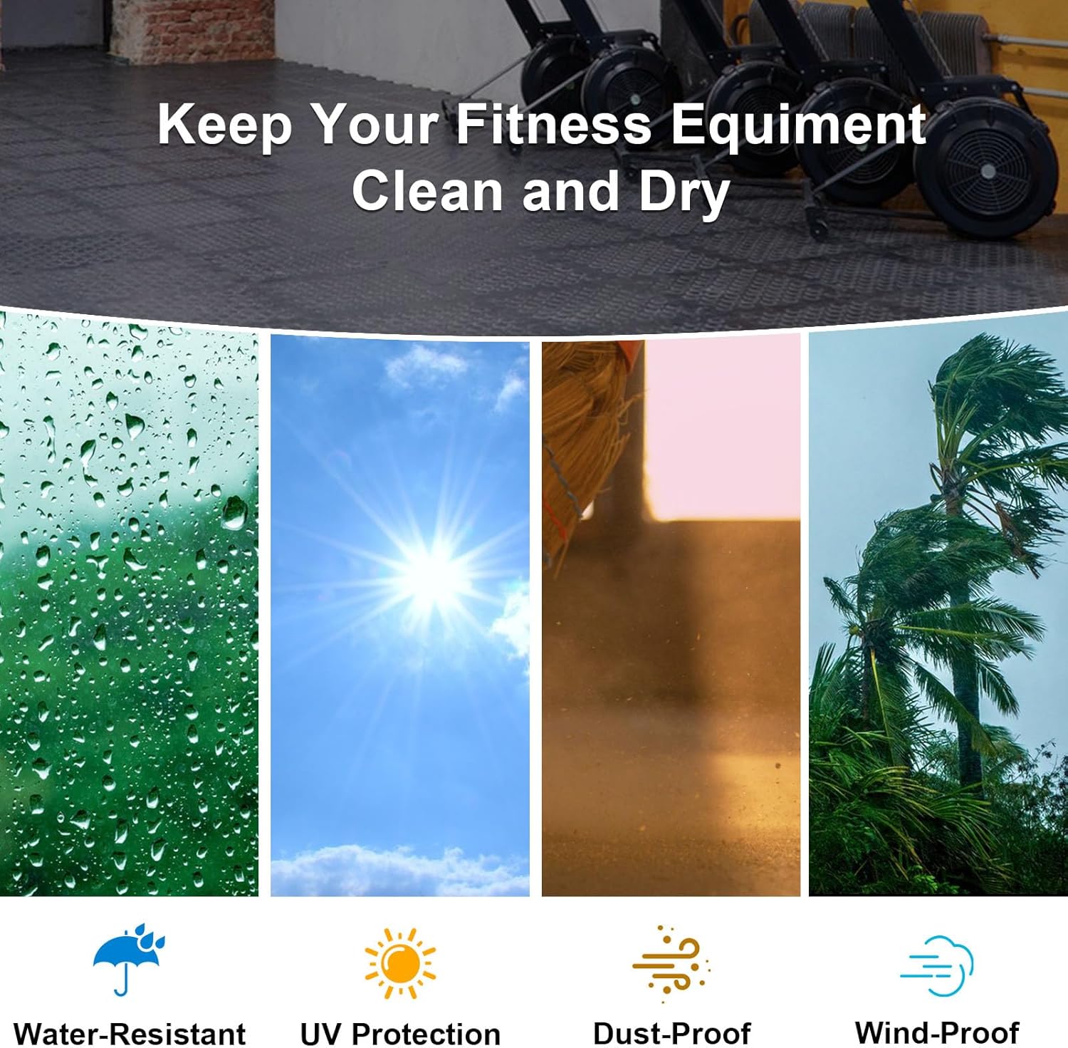 Rowing Machine Cover for Sunny Magnetic Rowing Machine, Foldable Rower Machine Cover Waterproof Water Rowing Machine Covers for Home - 44"L×19.6"W×52"H, Black - Image 4