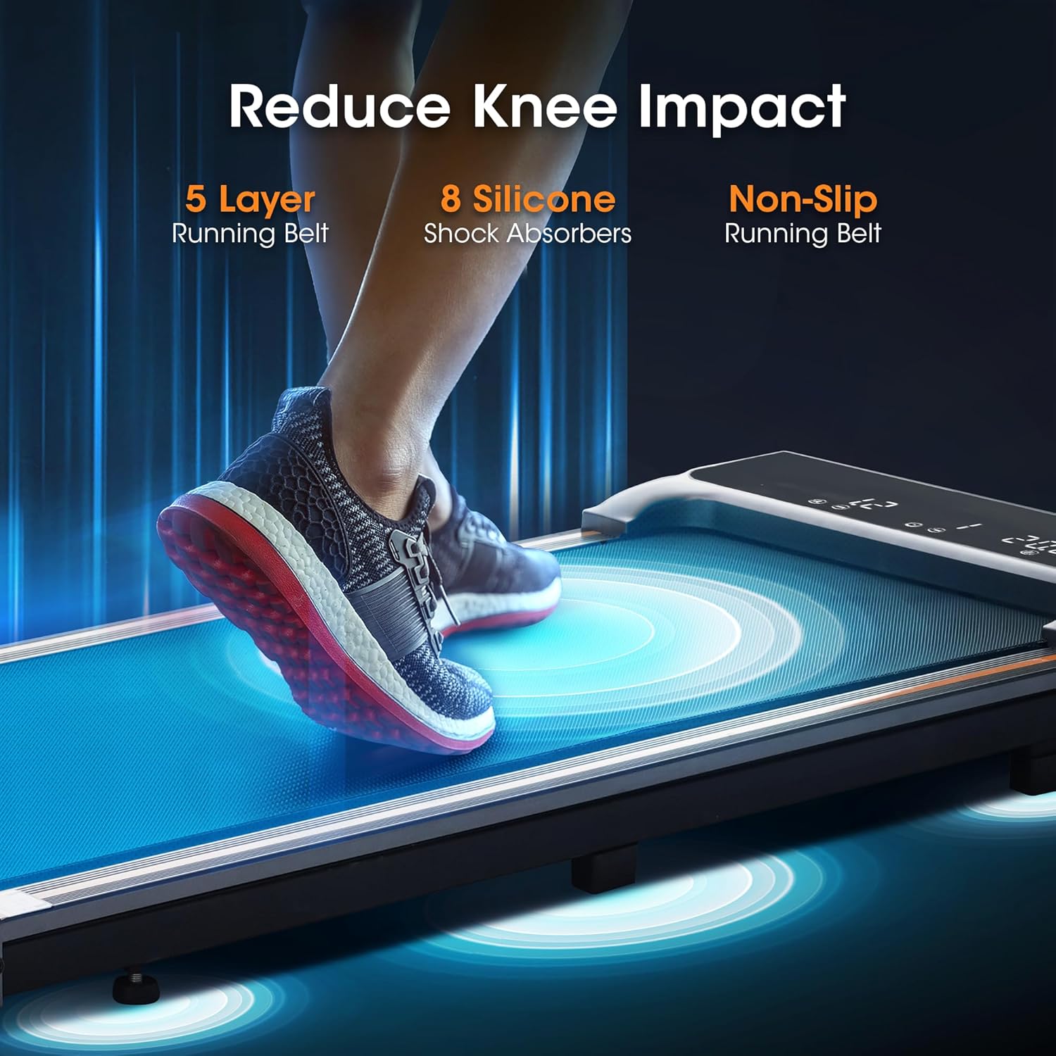 Walking Pad Under Desk Treadmill 2.5HP Treadmill with LED Display Remote Control 265lb Weight Capacity Walking Jogging Machine for Home Office - Image 3