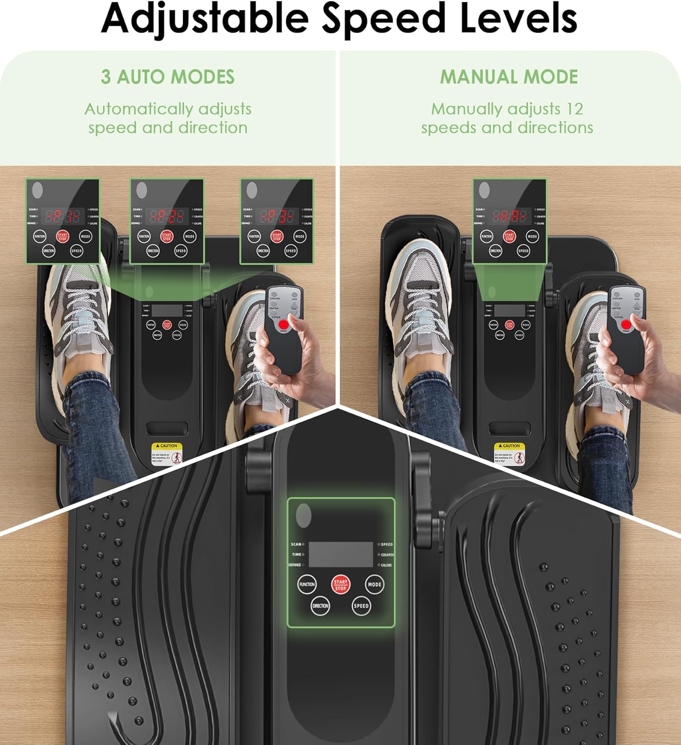 Under Desk Elliptical Machine, Electric Seated Leg Exerciser for Seniors, Adjustable Speed & Low-Impact Design, Quiet Portable Trainer with Remote Control for Home Office - Image 6