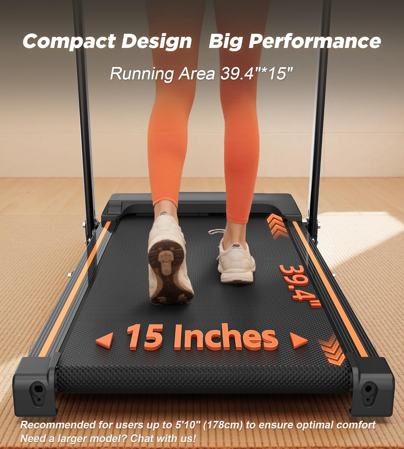 FYC Folding Treadmills for Home with 2.5HP, 300 LBS Capacity, Knee Protection Shock Absorption, Bluetooth with Fitshow App, Space-Saving Design. - Image 2