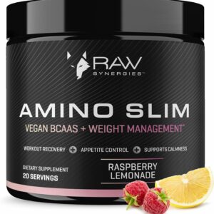 Amino Slim – Slimming BCAA Weight Loss Drink for Women, Vegan Amino Acids, L-Glutamine Powder for Post Workout Recovery & Fat Burning | Daily Appetite Suppressant, Metabolism Booster Stress Relief