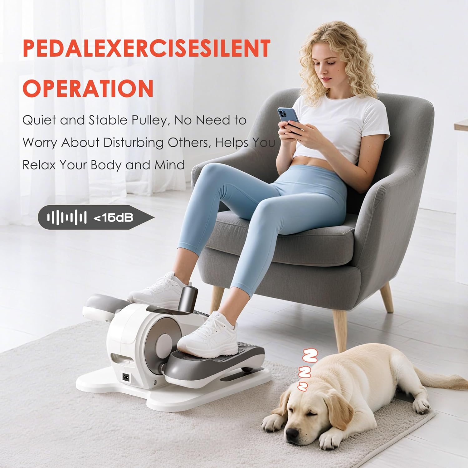 Under Desk Elliptical Machine, Electric Ellipse Leg Exerciser with 12 Speed Silent Pedal Exerciser with Remote Control, Bidirectional - Image 4