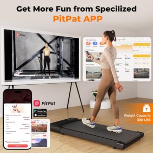 SupeRun Walking Pad, Under Desk Treadmill, 3 in 1 Portable Treadmill with Remote Control LED Display, 2.5 HP Quiet Walking Jogging Machine for Office Home Use, 300 Lbs Capacity