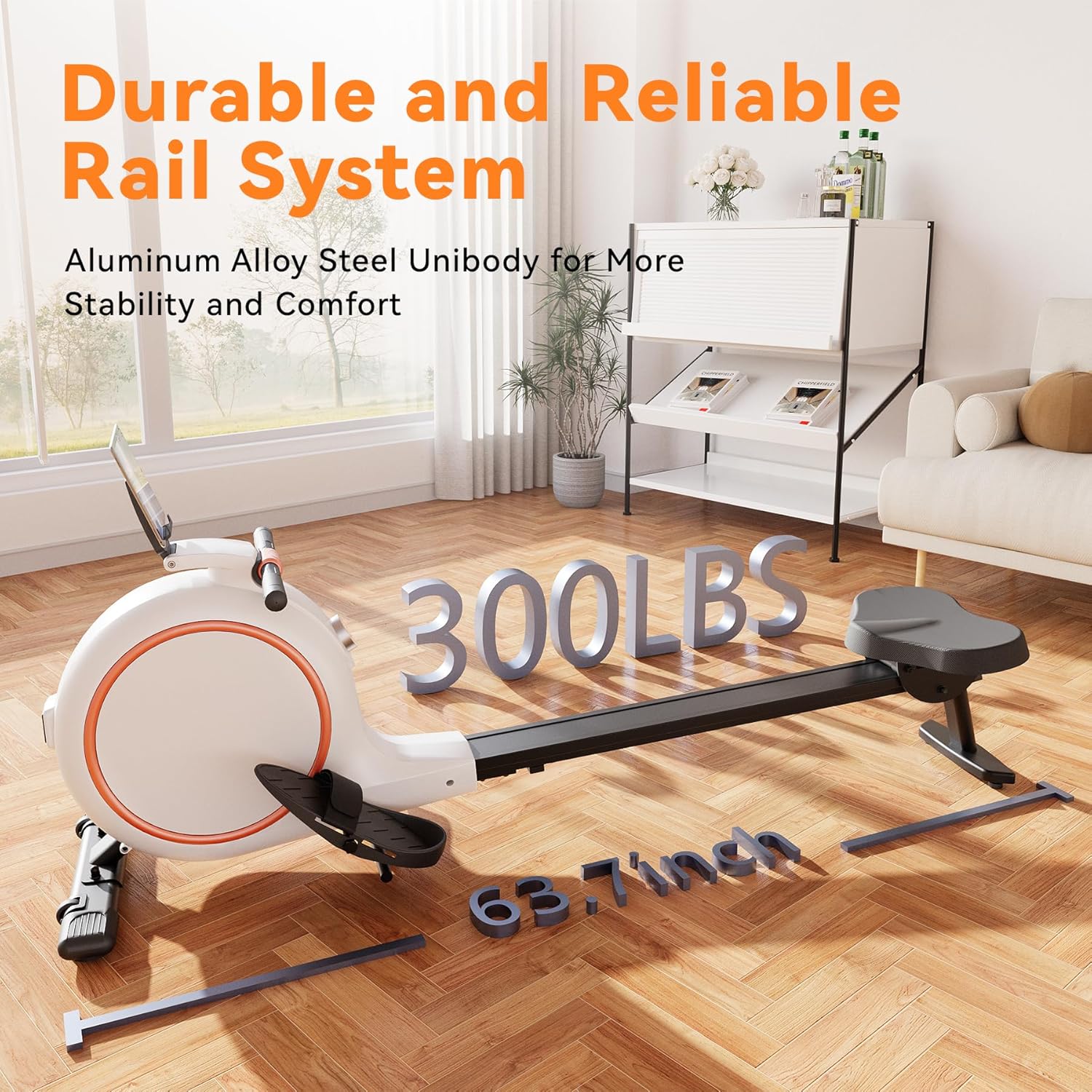 2025 Upgraded Version Rowing Machines for Home,Magnetic Rowing Machines with 32 Levels,Adjustable Resistance,Bearing 300 Pounds,Bluetooth& App Compatible Compact Rowing Machine - Image 7
