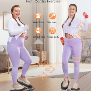 Niceday Mini Stair Steppers for Exercise at Home, Stepper with Resistance Bands, Stair Stepper with 300LBS Loading Capacity, Hydraulic Fitness Stepper with LCD Monitor Black