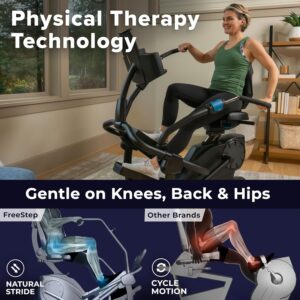 Teeter FreeStep Recumbent Cross Trainer Stepper, Zero-Impact Exercise Bike Alternative w/Patented Physical Therapy Stride, Up to 350lb, Free App w/Trainer Workouts