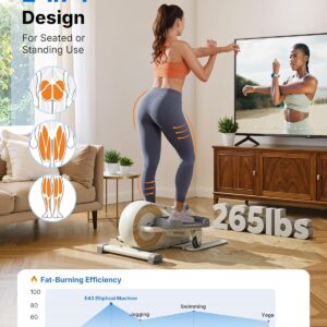 Sitting Under Desk Elliptical Machine, Leg Exerciser While Sitting for Seniors, Seated Pedal Exerciser, Quiet & Portable Pedal Exerciser with 8 Resistance Levels, Work from Home Fitness