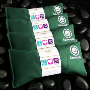 Yoga Eye Pillows – Unscented Eye Pillows – Namaste Hot Cold for Stress, Meditation, Spa, Relaxation Gifts – Made in USA Set of 4 – Green