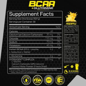 Forzagen BCAAS Amino Acids Powder with Glutamine BCAA Powder, Branched Chain Amino Acids Supplements Powder, BCAA Lean Energy Pre Workout – Post Workout Muscle Recovery Powder, 30 Servings