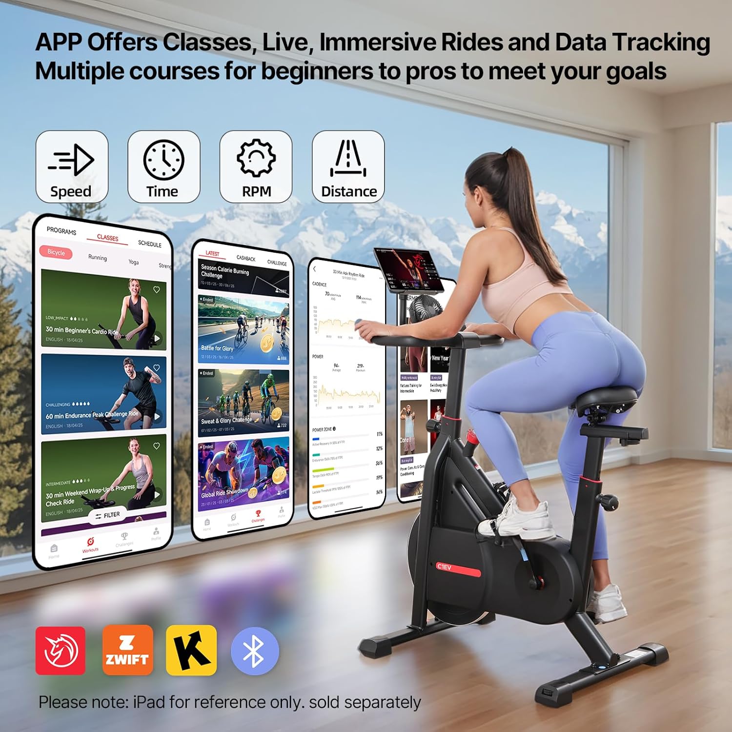 YESOUL Self Powered Exercise Bike with Exclusive Smart App, Adjustable Magnetic Resistance & 300lbs Capacity, Indoor Stationary Cycling Bike with Stable Triangle Frame, Scenic Rides & Live Classes for Home Workouts - Image 2
