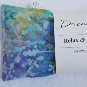 Lavender Eye Pillow for Relaxation – Organic Aromatherapy, Flaxseed Weight, Microwave or Freeze – Handmade Floral Cotton Pillow – Pastel Batik Undersea