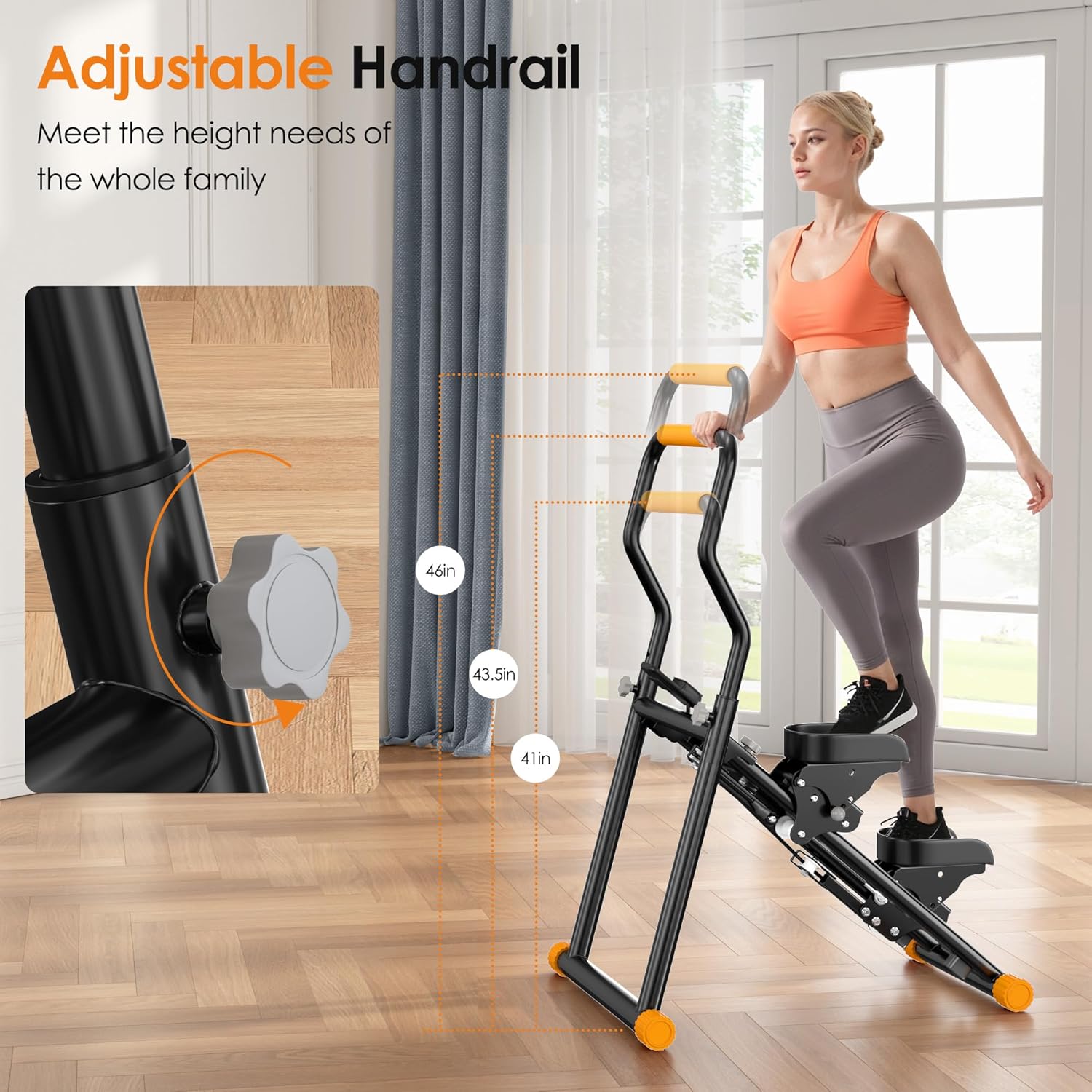 SogesHome Folding Stair Stepper Machine for Home Gym Exercise, Indoor Vertical Stepper Climber Machine with Adjustable Handlebar & Pedals, Full Body Cardio Fitness Workout Equipment - Image 5