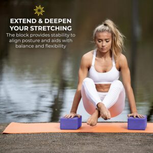 Sunshine Yoga 4″ Yoga Block, 10 Pack Bulk EVA Foam Yoga Blocks, Firm and Supportive Yoga Brick, Balance Foam for Stretching, Pilates, and Workout, 4″ x 6″ x 9″