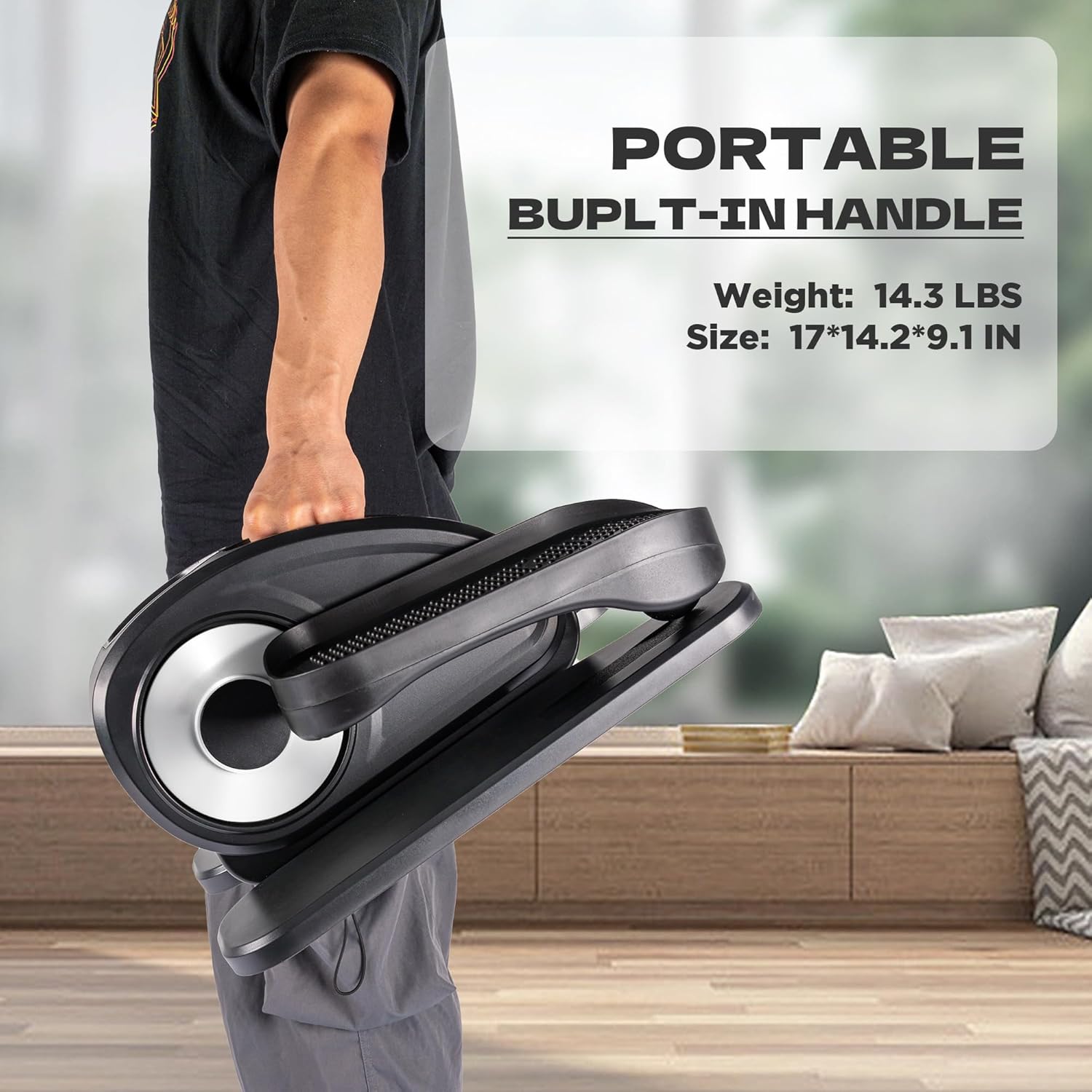 Under Desk Elliptical, Electric Foot Pedal Exerciser, Fully Assembled Seated Elliptical, Compact Portable Elliptical Machine Trainer with Remote Control, Mini Elliptical Leg Exerciser for Home - Image 7