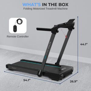 SereneLife 2-in-1 Foldable Treadmill & Under-Desk Walking Pad – Compact Running Machine with 12 Pre-Set Programs, Supports Bluetooth, FitShow, Kinomap, & Zwift Apps, 265 lb Capacity | 54 x 26 x 44 in