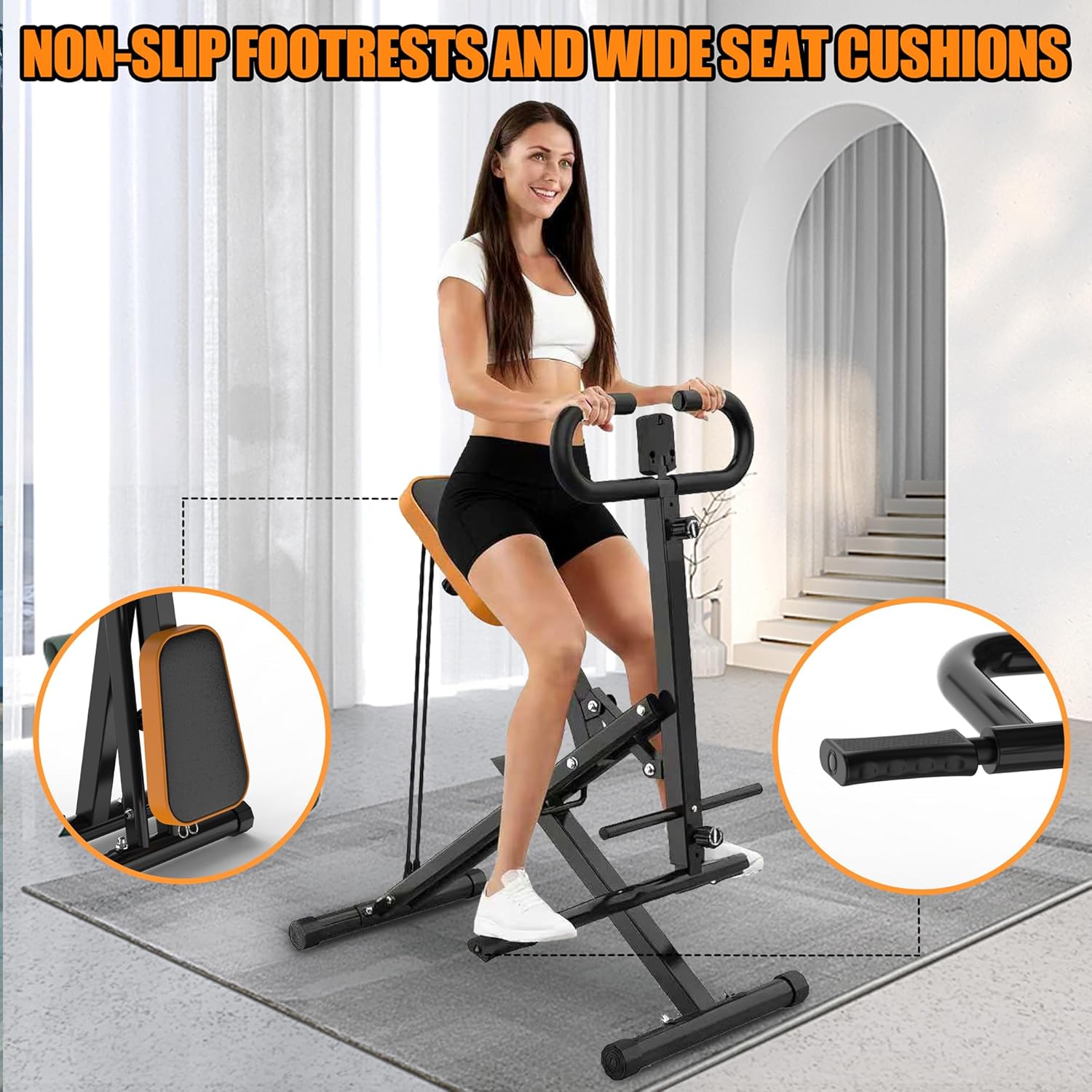 Squat Machine for Home - Exercise Machine with Adjustable Resistance Bands Row-N-Ride Squat Assist Trainer for Glutes & Ab Back Legs Workout - Image 4