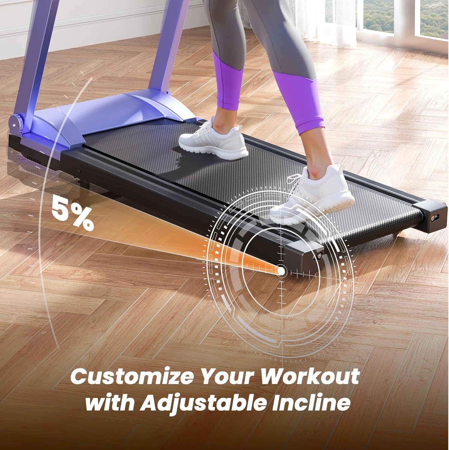 Treadmills for Home, 4-in-1 Foldable Treadmill with Incline, 300 LBS Capacity Running Treadmills for Home Small Spaces with Handles, 3.0 HP Folding Treadmill with Smart APP - Image 4