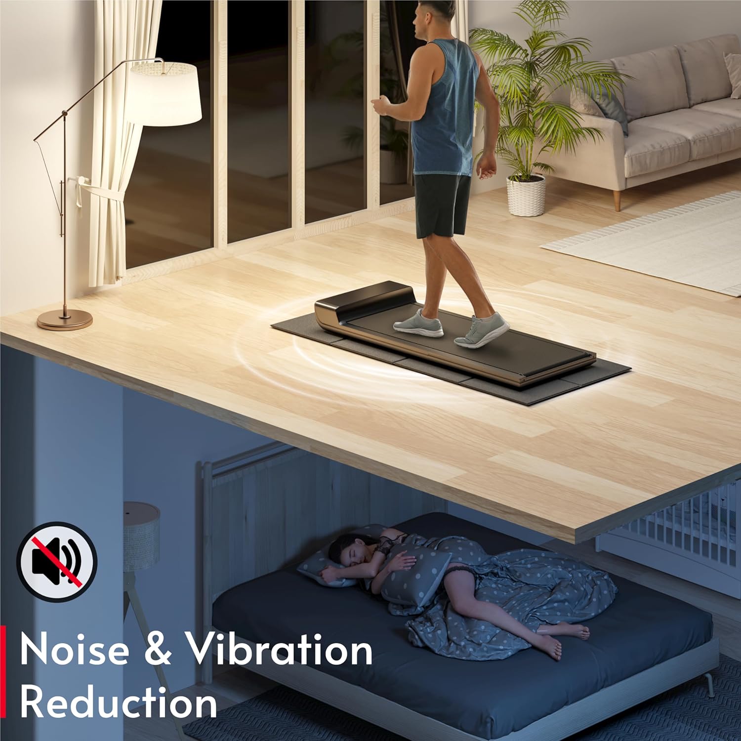 Walking Pad Mat 26 x 60, 1/4 Thick Floor Mat for Under Desk Treadmill for Carpet & Hardwood, Shock Absorption Protector for Small Mini Treadmill, Waterproof & Anti-Slip, Heavy-Duty - Image 3