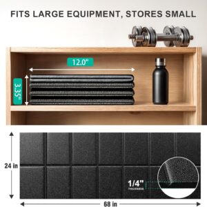 Foldable Treadmill Mat Walking Pads, Bike Exercise Equipment Mat, 1/4″ Thick, 68″x24″ Anti-Slip Waterproof Floor Protector for Carpet, Home Hardwood, Home Gyms, Workout Fitness Machines, Yoga, Gift