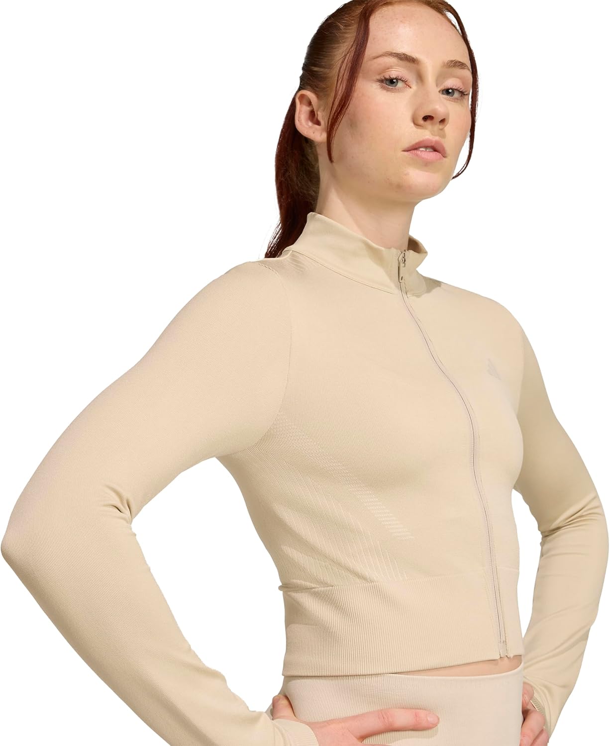 adidas Women's Essentials Full-Zip Knit Workout Jacket - Image 5