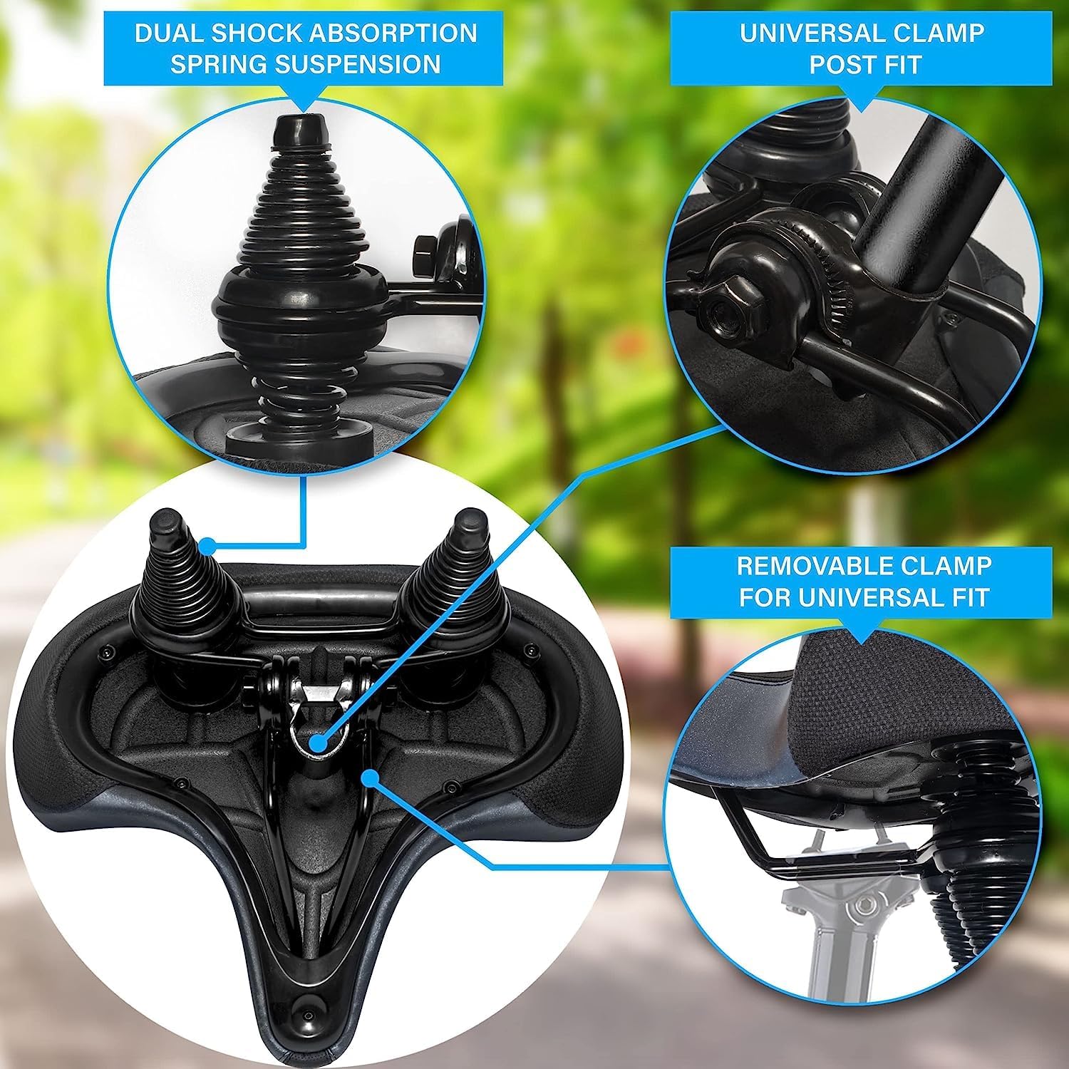 X WING New-Age Noseless Bike Seat Cushion for Men & Women - Extra Padding & Wide - Suitable for City, Electric, Stationary Bikes - Compatible with Peloton Bikes – Wide Winged Bike Seat with Cushion - Image 4