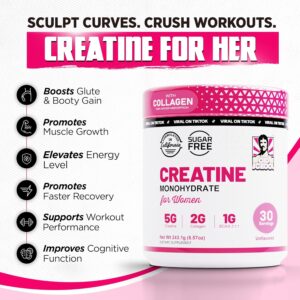 Old School Labs Creatine for Women Post-Workout Supplement – 5000mg Creatine, 2000mg Hydrolyzed Bovine Collagen & BCAA 2:1:1 for Lean Muscle Growth, Fast Recovery & Stamina – 30 Servings