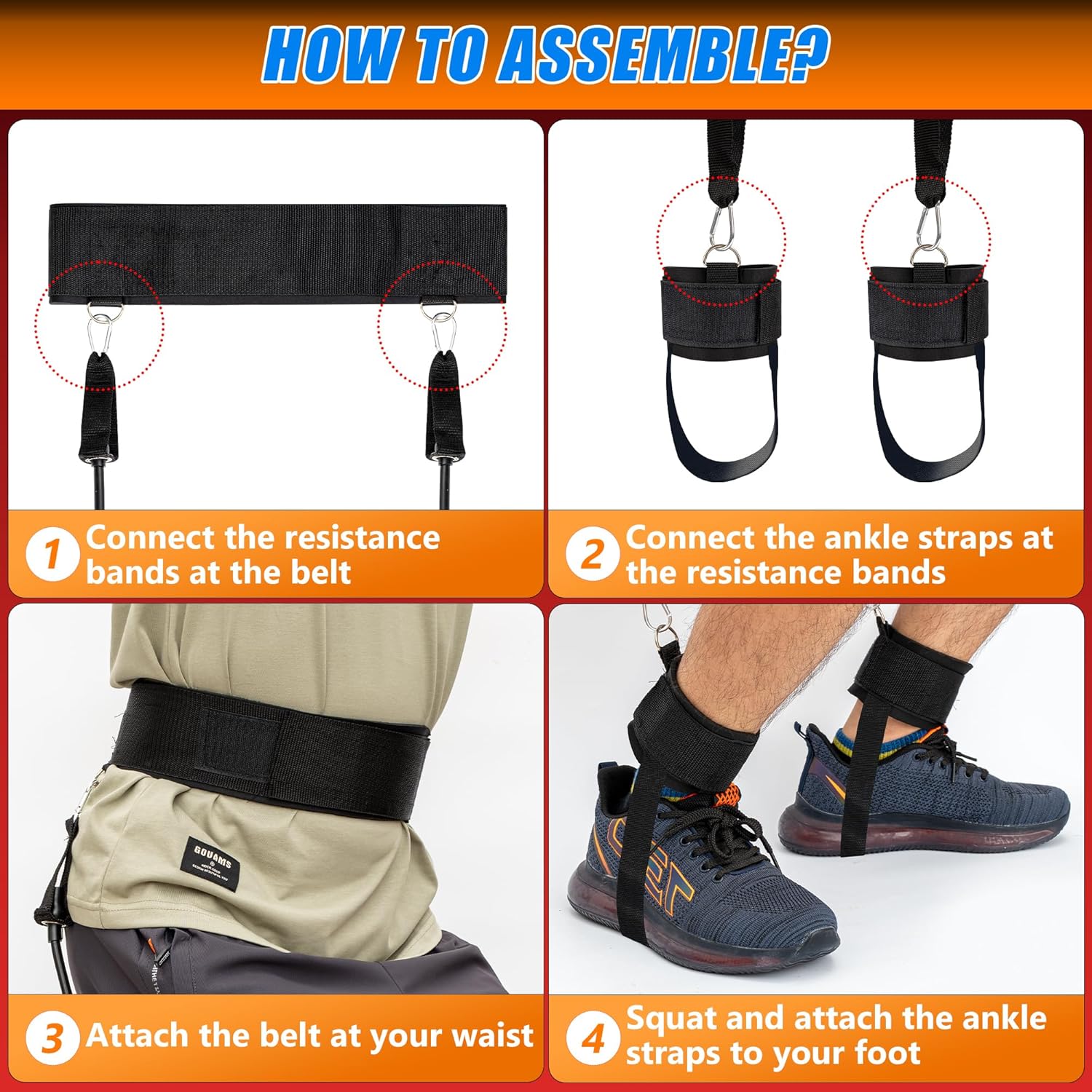 | Jump Dunk Vertical Leg Bands Trainer for Basketball, Football, Volleyball, and Strength Training. Tester Exercise Plyometric Jumptrainer Equipment. With high Resistance for higher Jumping. - Image 4