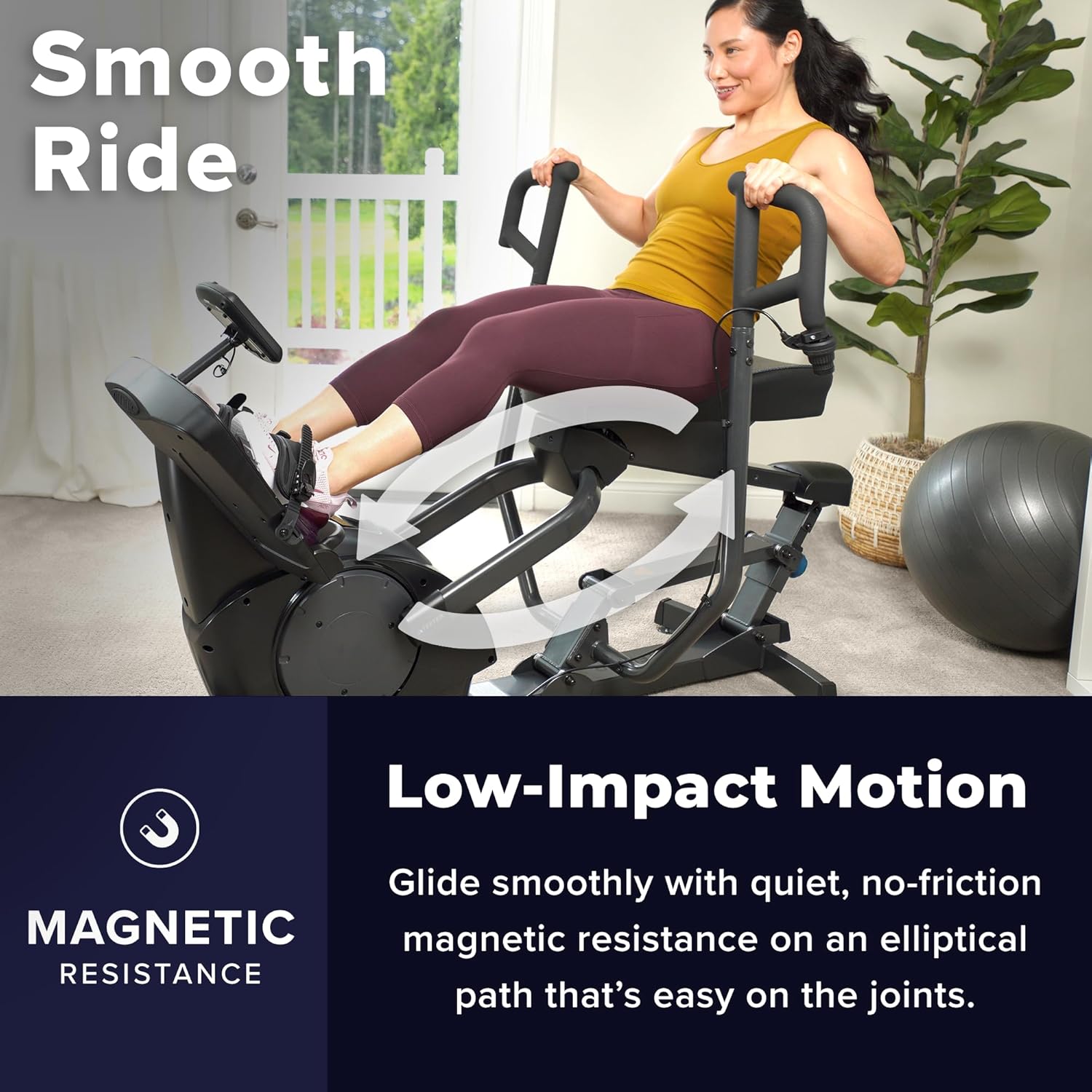 Teeter Power10 Rower with 2-Way Magnetic Resistance Elliptical Motion - Indoor Rowing Machine w/HRM Connectivity, Teeter Move App - Free Classes & Coaching - Image 3