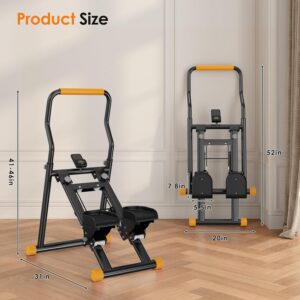 SogesHome Folding Stair Stepper Machine for Home Gym Exercise, Indoor Vertical Stepper Climber Machine with Adjustable Handlebar & Pedals, Full Body Cardio Fitness Workout Equipment