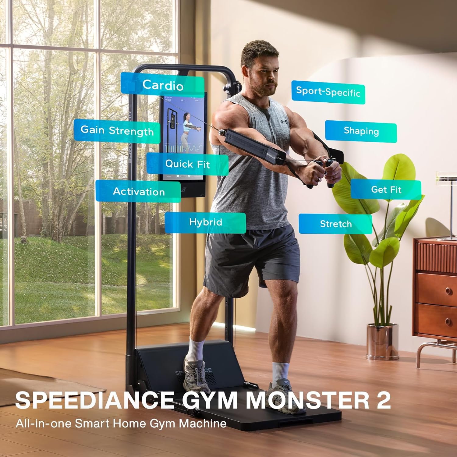 Speediance Home Gym, Smart AI-Powered Multi-Functional Smith Machine for Full Body Strength Training, All-in-one Gym Equipment, Digital Weight System, Workout Station, Squat Rack, Gym Monster 2 - Image 2