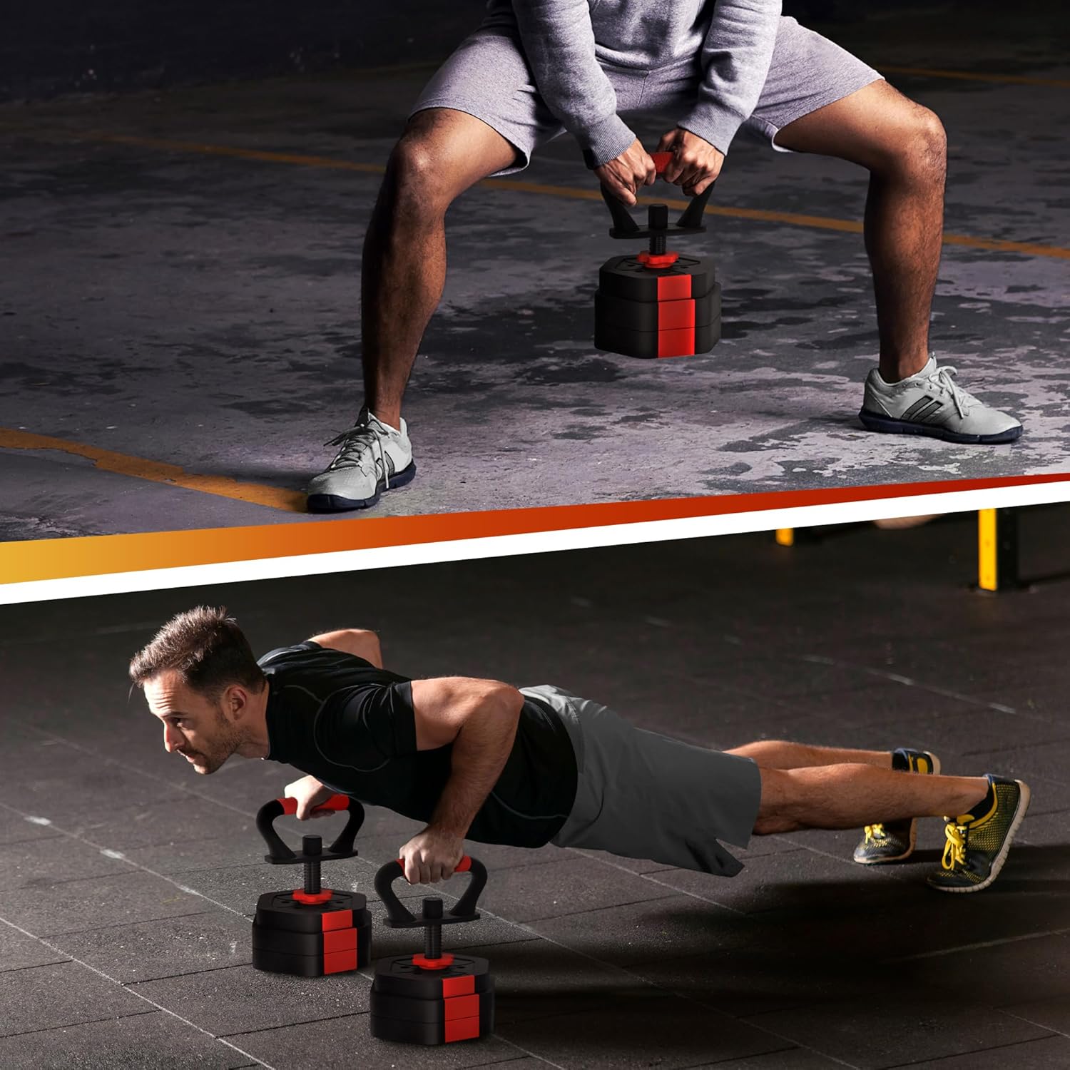 VIVITORY Dumbbell Sets Adjustable Weights, Free Weights with Connector, Non-Rolling Adjustable Dumbbell Set, Barbell for Home Gym, Hexagon, Cement Mixture - Image 5