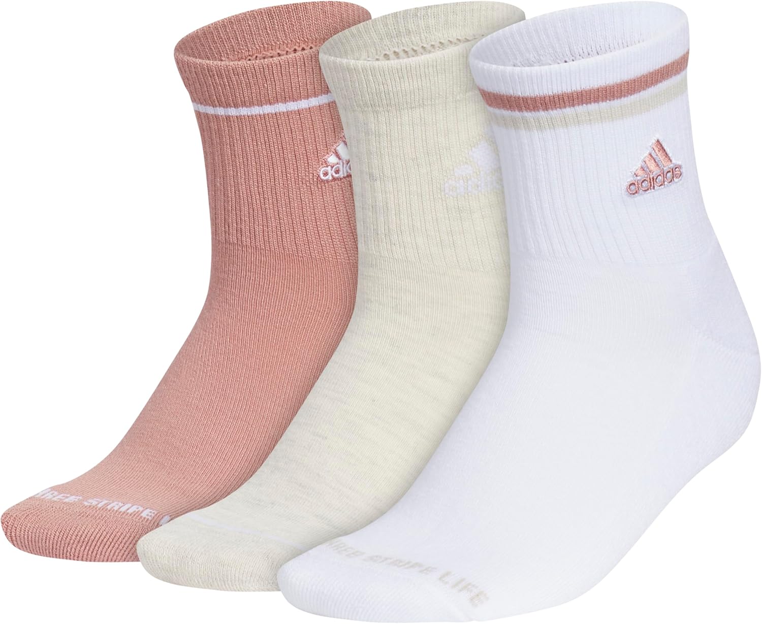 adidas womens Cushioned Sport High Quarter Socks (3-pair) Above the Ankle Height With Arch Compression for a Secure Fit
