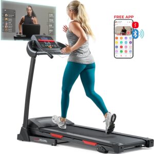 Sunny Health & Fitness Smart Performance Folding Treadmill with Adjustable Incline and Free SunnyFit App Bluetooth Connection