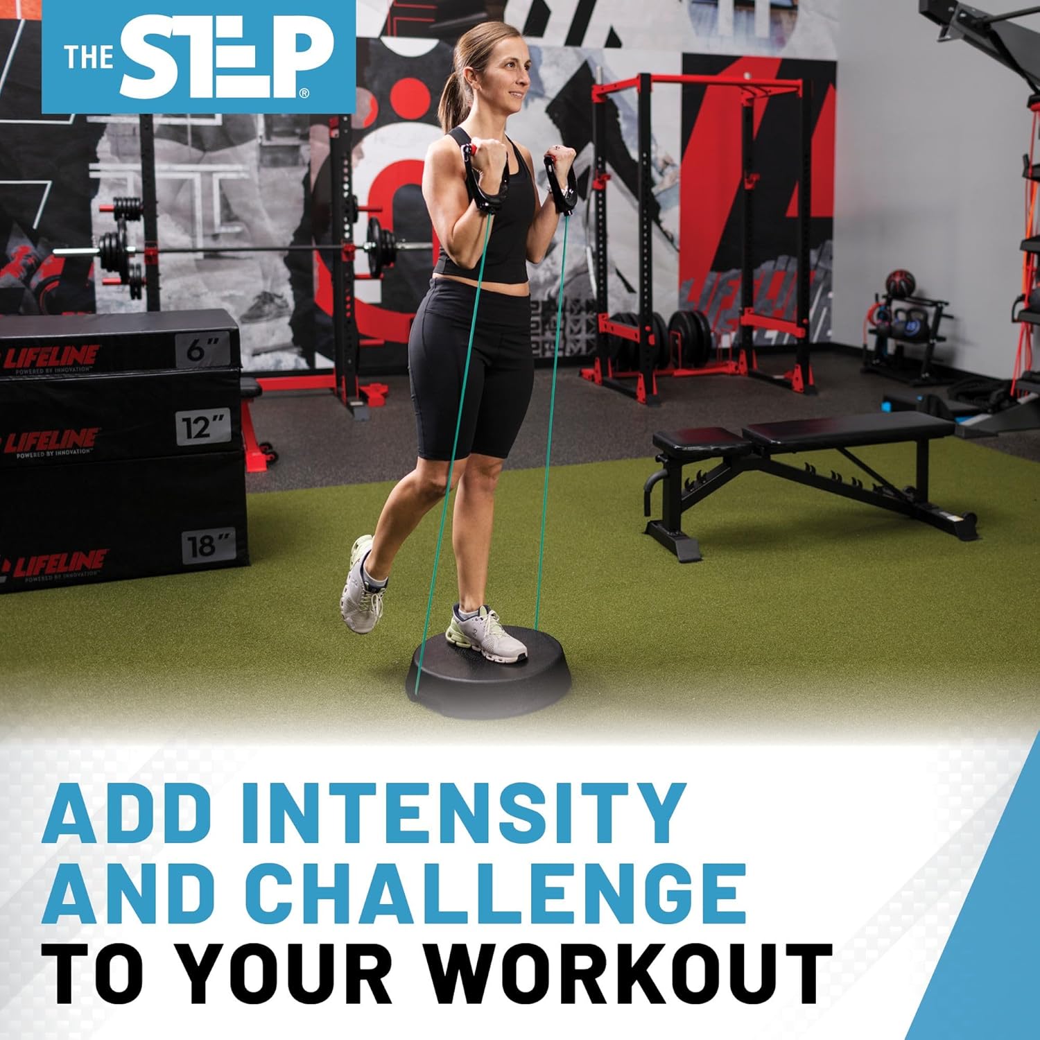 The Step Radius Round Aerobic Step - Stair Stepper Exercise Platform, 4.25'' High, Durable Aerobic Step Platform with Non Slip Rubber Feet, Made in USA. - Image 4