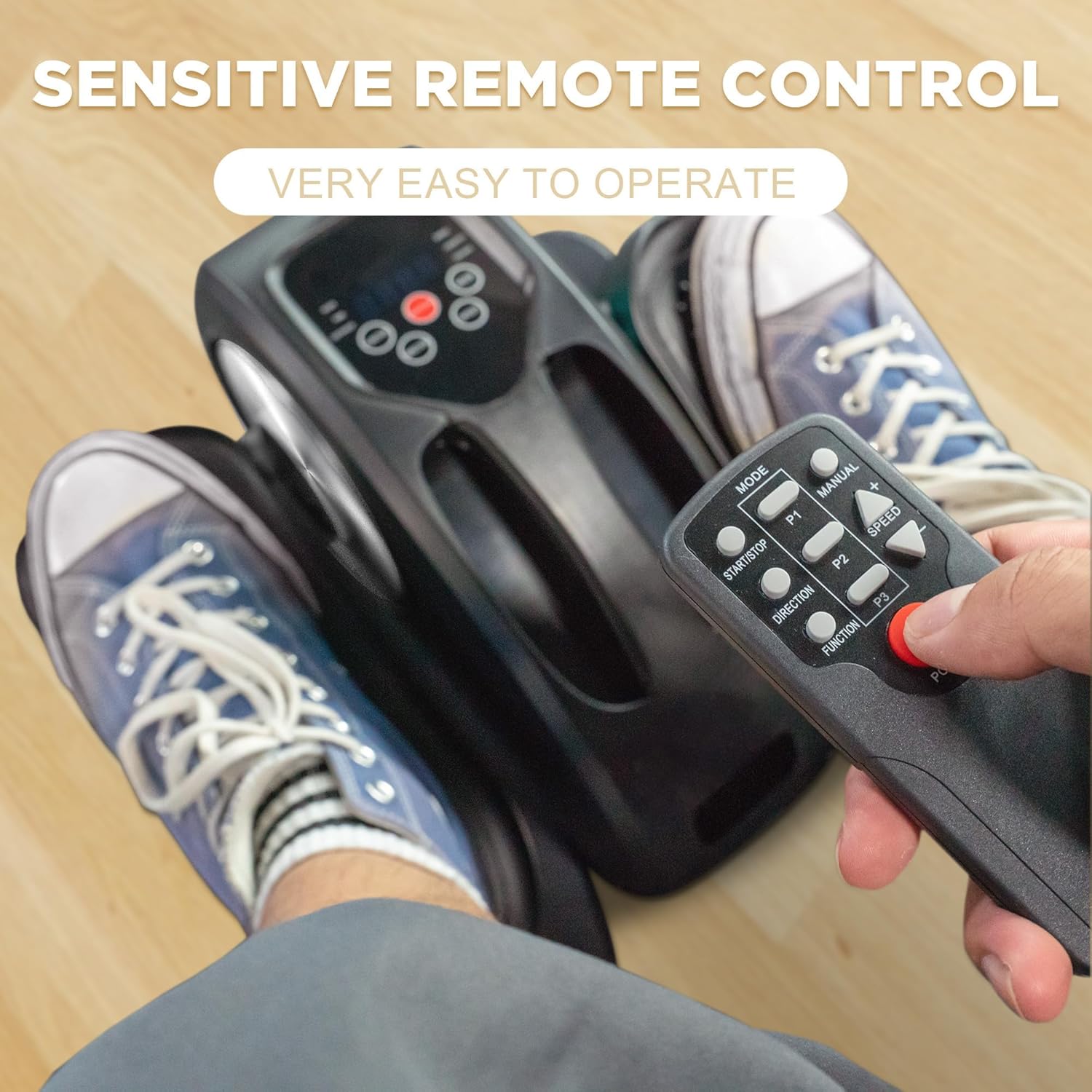 Under Desk Elliptical, Electric Foot Pedal Exerciser, Fully Assembled Seated Elliptical, Compact Portable Elliptical Machine Trainer with Remote Control, Mini Elliptical Leg Exerciser for Home - Image 9