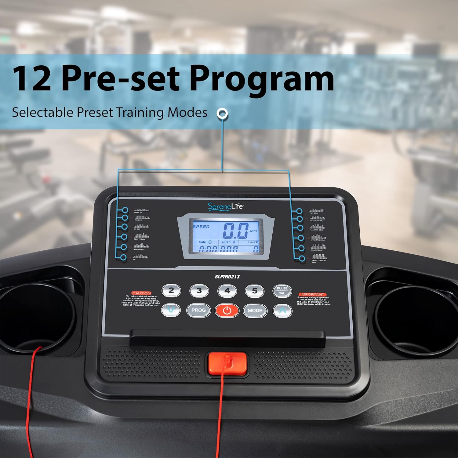 SereneLife Folding Treadmill Exercise Running Machine - Electric Motorized Running Exercise Equipment - Image 6