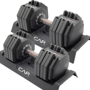 CAP Barbell ADJUSTABELL Adjustable 55 lb Hex Dumbbell Weights – Singles & Pairs | Multiple Handle Options