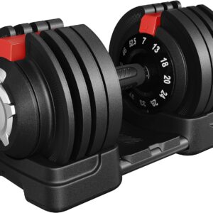 Yaheetech Adjustable Dumbbell Set 28/40/52.5/90LBS Adjustable Dumbbells Fast Adjust Dumbbell Weight Set with Anti-Slip Handle and Tray for Men/Women Home Gym Strength Training Equipment Single/Pair