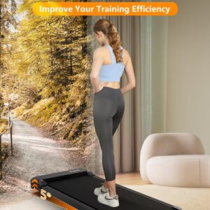 Walking Pad with Handle Bar,5% Manual Incline Walking Treadmill for Home Office,2.5HP Super Quiet Foldable Treadmills with Handrails,300 LBS Small Under Desk Treadmill with LED Display,Remote Control